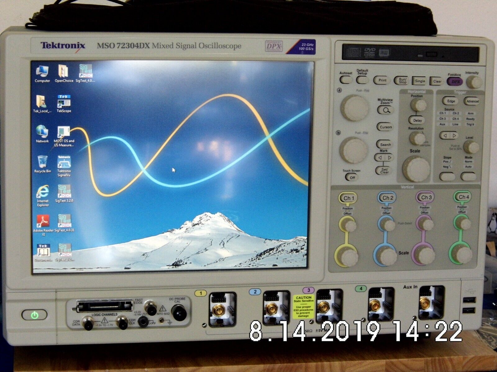 Tektronix MSO72304DX 23GHz, 100Gs/s, 4+16 Ch., mso oscilloscope,CAL Tektronix MSO72304DX 23GHz, 100Gs/s, 4+16 Ch., mso oscilloscope,CAL